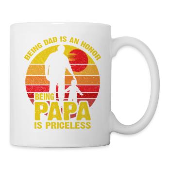 Papa Is Priceless: Dad Honor - Mug - white - Right