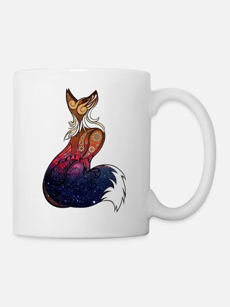Kosmischer Mandala-Fuchs - Tasse - Weiß
