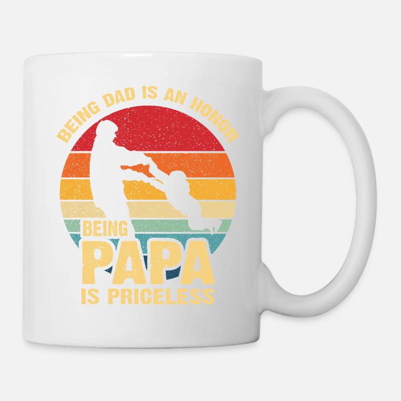 Papa Pride Sunset Rétro - Mug blanc - blanc