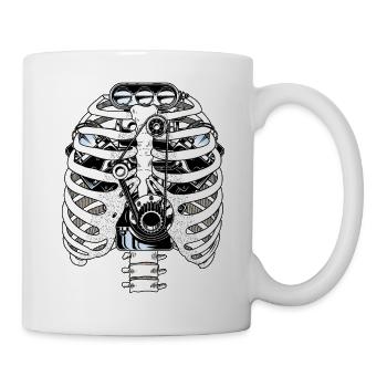 Biomech Ribcage Engine Car Mechanic - Mug - white - Right