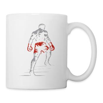 Boxer mit Boxhandschuhen - Tasse - Weiß - Rechts