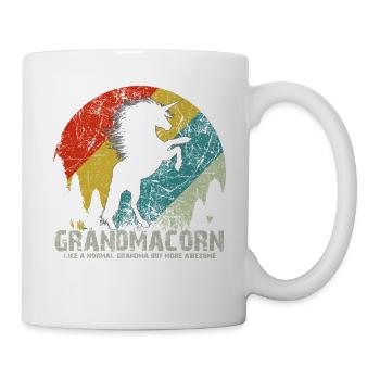 Grandmacorn Vintage Retro Sunset Unicorn Shirt - Mug - white - Right