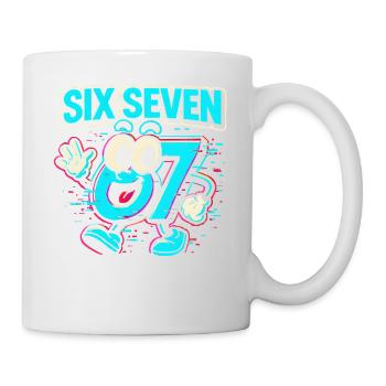 Six Seven 67 Meme Glitch Mascotte Italian Brainrot - Mug blanc - blanc - Droite