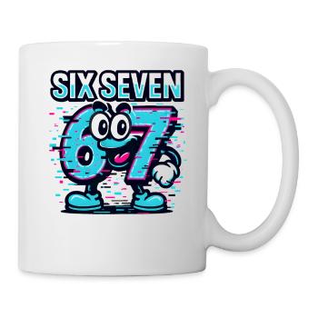Six Seven 67 Meme Glitch Mascotte Italian Brainrot - Mug blanc - blanc - Droite