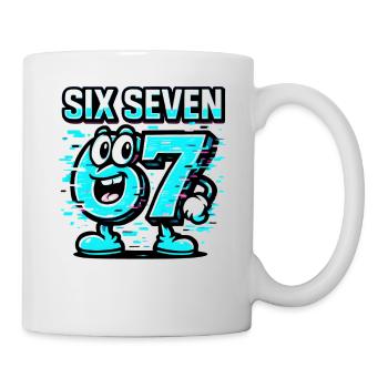Six Seven 67 Meme Glitch Mascotte Italian Brainrot - Mug blanc - blanc - Droite