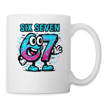 Six Seven 67 Meme Glitch Mascotte Italian Brainrot - Mug blanc - blanc - Droite