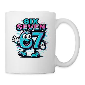 Six Seven 67 Meme Glitch Mascotte Italian Brainrot - Mug blanc - blanc - Droite
