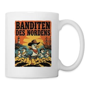 Banditen des Nordens Möwen Fischbrötchen Diebe - Tasse - Weiß - Rechts