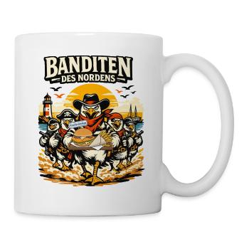 Banditen des Nordens Möwen Fischbrötchen Diebe - Tasse - Weiß - Rechts