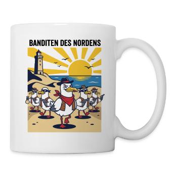 Banditen des Nordens Möwen Fischbrötchen Diebe - Tasse - Weiß - Rechts