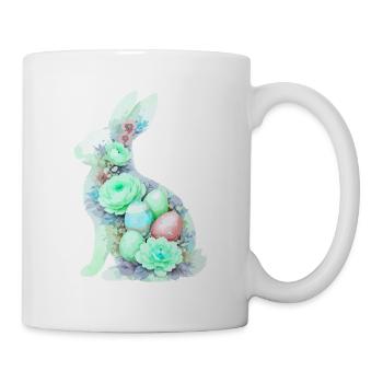 Hase Ostern Aquarell - Tasse - Weiß - Rechts