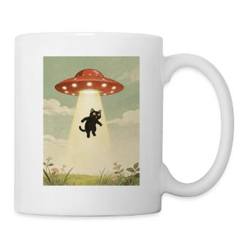 Chat, OVNI, Enlèvement, Extraterrestres, Extraterrestres - Mug blanc - blanc - Droite