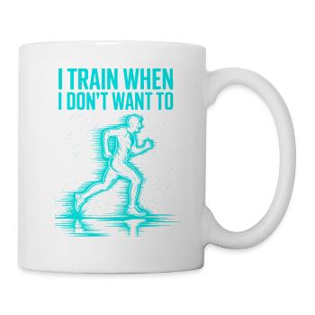 Je m’entraîne même quand je n’en ai pas envie – coureur - Mug blanc - blanc - Droite