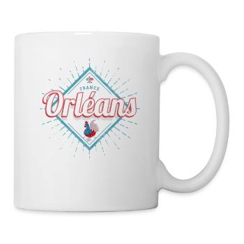 Orléans Loiret Frankreich Hahn Vintage Souvenir - Tasse - Weiß - Rechts