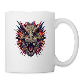 Dinoausbruch Kopfdesign - Tasse - Weiß - Rechts