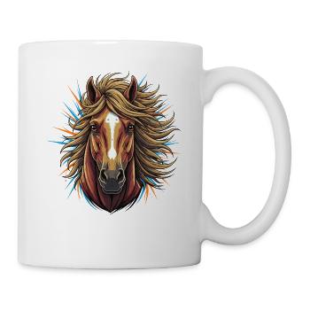 Explosion néon de tête de cheval - Mug blanc - blanc - Droite