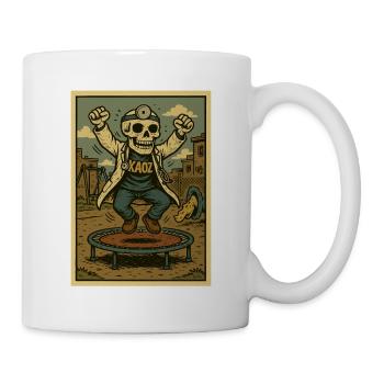 Skeleton Doctor on Trampoline - Mug - white - Right