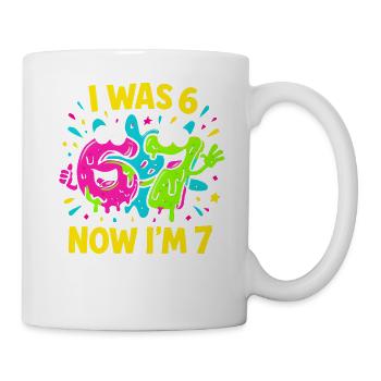 7. Geburtstag Kinder 67 Meme Humor Geschenkidee - Tasse - Weiß - Rechts