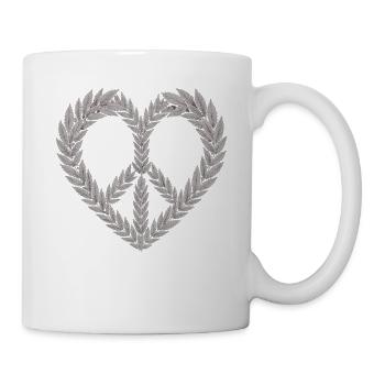 T-shirt en forme de cœur au cannabis – Amour de feuilles de chanvre - Mug blanc - blanc - Droite