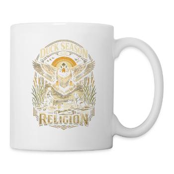 La chasse aux canards La saison des canards est ma religion - Mug blanc - blanc - Droite