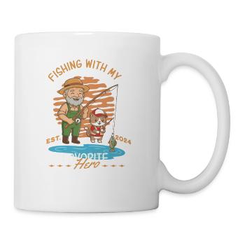 Fishing With My Favorite Hero – Perfect for Anglers - Mug - white - Right