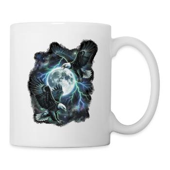 Two Wild Eagles with Moon Wildlife Designs - Mug - white - Right