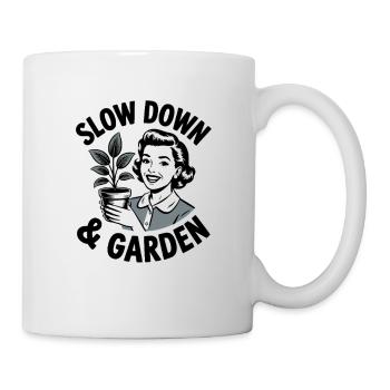 Slow Down And Garden Retro House Plant Lover - Mug - white - Right
