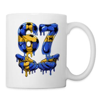 Fußball 67 Meme für Jungen Kinder 67 sechs sieben 6 7 - Tasse - Weiß - Rechts