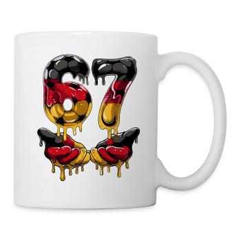 Fußball 67 Meme für Jungen Kinder 67 sechs sieben 6 7 - Tasse - Weiß - Rechts