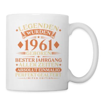 Legenden wurden 1961 geboren – 65. Geburtstag - Tasse - Weiß - Rechts