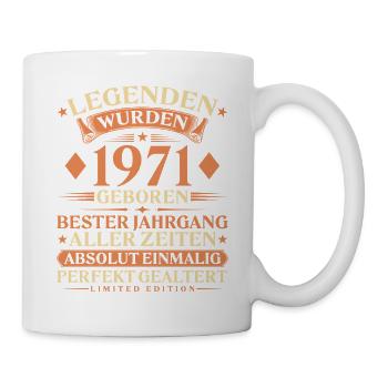 Legenden wurden 1971 geboren – 55. Geburtstag - Tasse - Weiß - Rechts
