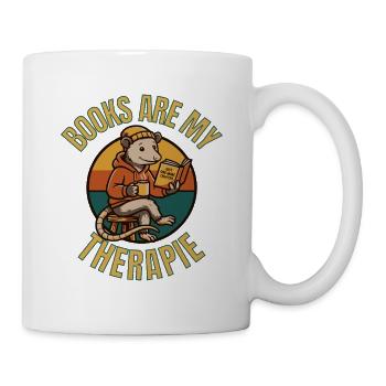 Les livres sont mon t-shirt de thérapie – Lecture drôle d’opossum - Mug blanc - blanc - Droite