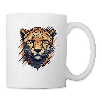Cheetah Head Neon Brush Style - Mug - white - Right