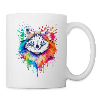 Ragdoll en néon | Art du chat Pop Art - Mug blanc - blanc - Droite