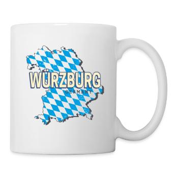 Carte murale rétro de la ville de Wurtzbourg, Bavière, Allemagne - Mug blanc - blanc - Droite