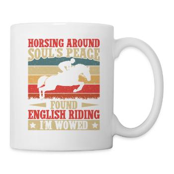 Hobby Horse Rider Horsing Around English Riding - Tasse - Weiß - Rechts