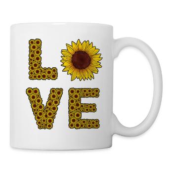 Sonnenblumen-Liebesbriefe Sommer - Tasse - Weiß - Rechts