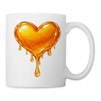 Illustration de cœur de miel dégoulinant - Mug blanc - blanc - Droite