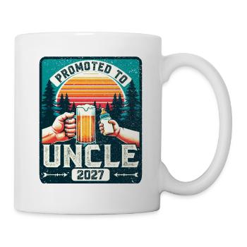 Onkel 2027, Werdender Onkel, Zukünftiger Onkel - Tasse - Weiß - Rechts