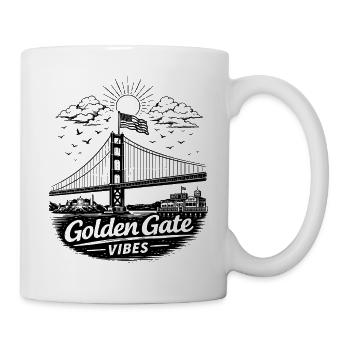 Golden Gate Vibes San Francisco Skyline - Mug blanc - blanc - Droite