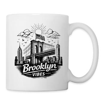 Brooklyn Vibes New York City Urban Skyline - Mug - white - Right