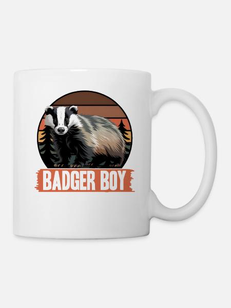 Funny Animal Badger - Tasse - Weiß