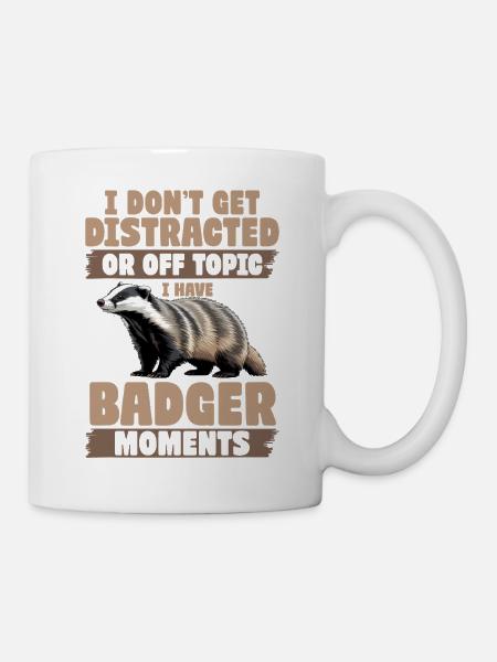 Funny Animal Badger - Tasse - Weiß