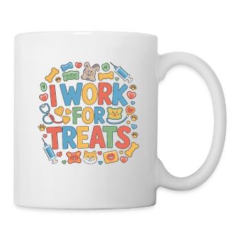 Technicien vétérinaire : je travaille pour les friandises, amoureux des animaux de soins pour animaux - Mug blanc - blanc - Droite