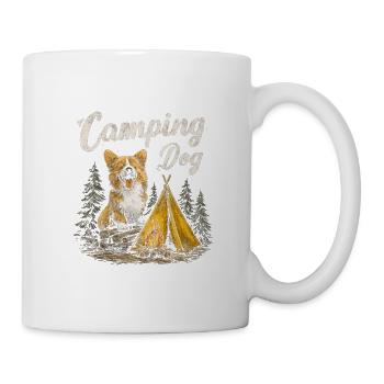 Camping Hund Spruch Camping Dog Camper Geschenk - Tasse - Weiß - Rechts