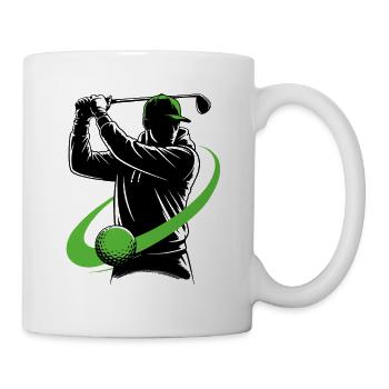Golfer mit einem Golfschläger – ein dynamischer Schwung. - Tasse - Weiß - Rechts