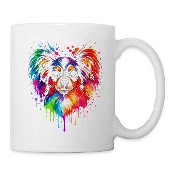 Papillon | Zwergspaniel Pop Art - Tasse - Weiß - Rechts