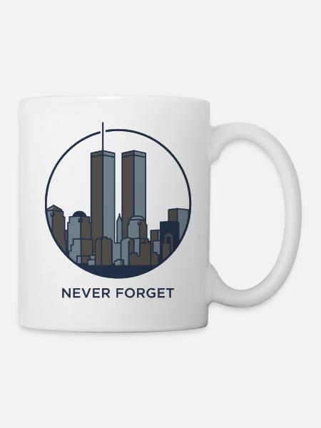 Never Forget Skyline Erinnerung - Tasse - Weiß