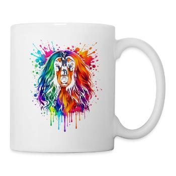 Afghan Hound | Windhund Pop Art - Tasse - Weiß - Rechts