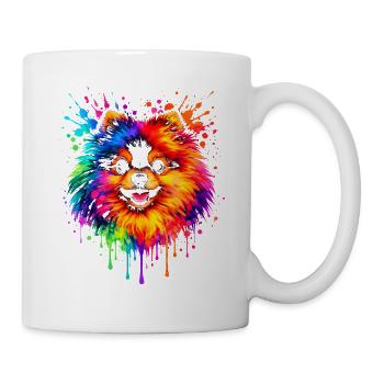 Pomeranian | Zwergspitz Pop Art - Tasse - Weiß - Rechts